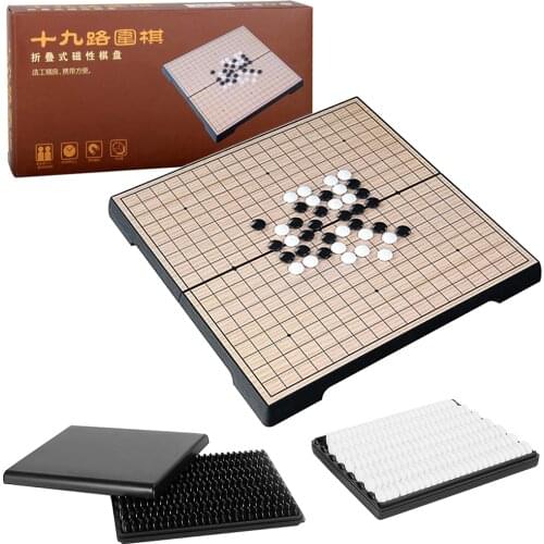 Magnetic Go Game Set 19x19 Folding Board Game Set Travel Portable Weiqi Chinese Chess Old Game Parlor Game Parent-Child Toy