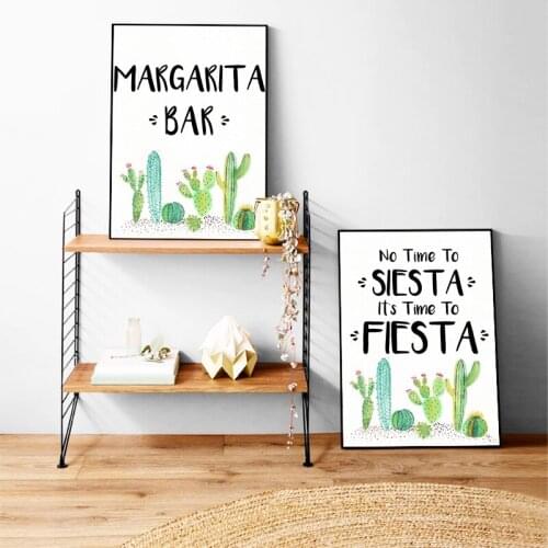 Margarita Bar Sign Canvas Posters Prints Fiesta Bridal Shower Decor , Succulent Fiesta Birthday Shower Art Painting Wall Decor