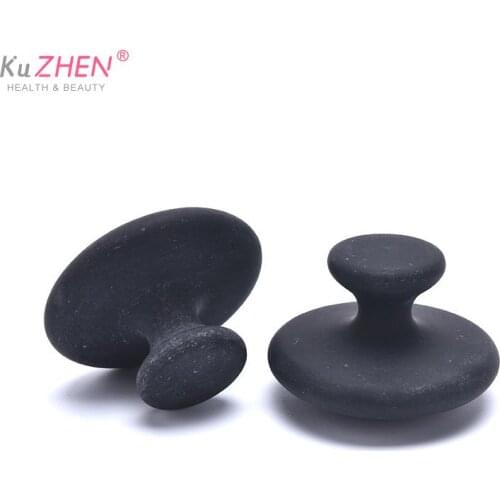 Black Stone Essential Oil Massage Mushroom Shape Energy Stone For Body Face Massage Stone Scraping Device