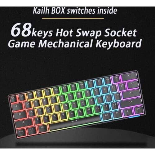STK61 Mechanical Keyboard with Switch for PC Tablet Pudding Keycap 61 Keys Backlight Wireless Wired Gaming Keyboard