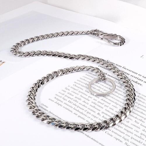 Trendy Rock Mens Trouser Chain Bracelet Aual-use Hook Accessories Stainless Steel 700mm Jewelry