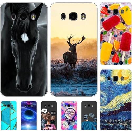 Fashion Bumper Cute Case For Samsung Galaxy J5 2016 J510 J502 J7 2016 J710F J710 ON8 Case Soft Silicone Cat Horse Flower Cover