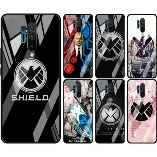 Tempered Glass Hot New Shell Luxury Cover Marvel SHIELD For Oneplus 7 7T 8 Z 8 8T 9 9R Nord PRO 5G Phone Case