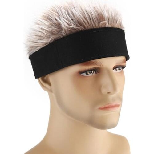 Men Women Novelty Hip Hop Beanie Hat with Spiked Fake Wig Landlord Hat European Retro Brimless Hat Sailor Melon Rogue Landlord