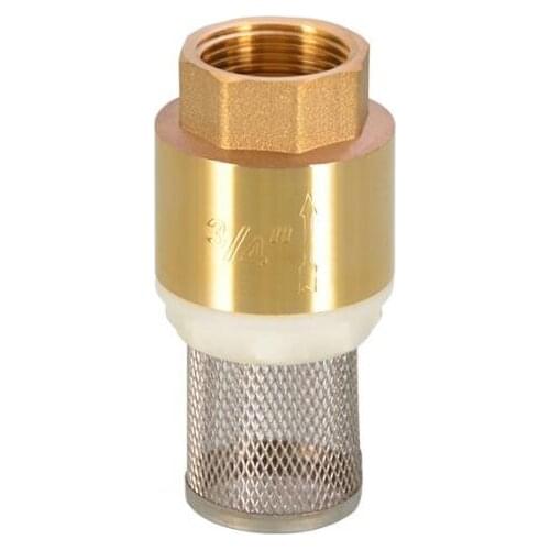 1/2" 3/4" 1" BSPP Female Thread Brass One Way Non-Return Check Valve With Steel Strainer Filter for Water Pump Plumbing