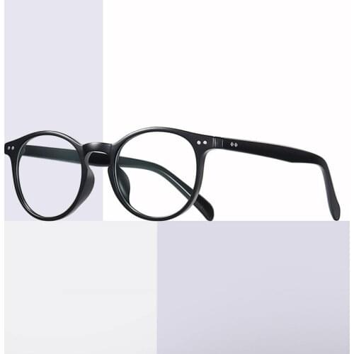 Plastic Frame Glasses Retro Optical Spectacles with Spring Hinges Full Rim Round Eyewear New Arrival Unisxe Anti-Blue Ray