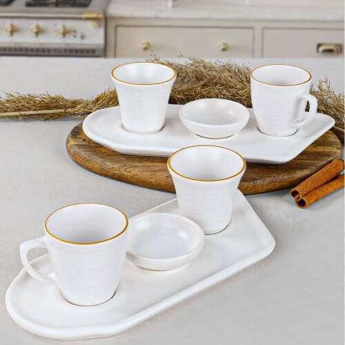 Gold Line Coffee Presentation Set 8 Pieces For 2 Persons