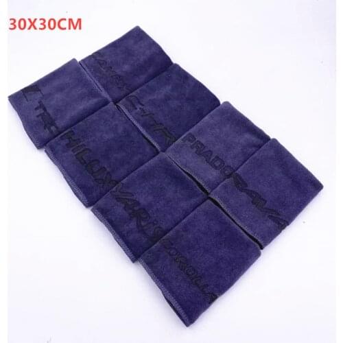 30x30 cm For Toyota Camry corolla Yaris prado RAV 4 CHR hulix TRD Car Wash Microfiber Towel Car Cleaning Drying Cloth Hemming