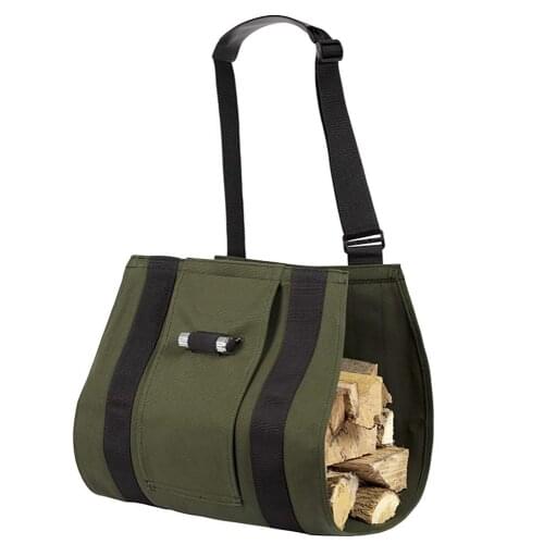 Portable Canvas Firewood Wood Carrier Bag Log Camping Outdoor Holder Carry Storage Bag Large Capacity Wooden Canvas Bag
