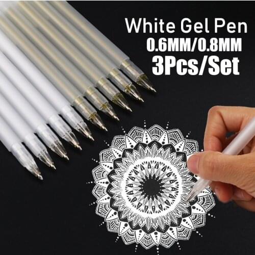 3Pcs/Set 0.8mm White Ink Color Mark Pens Art Supplies Painting and Drawing Tools