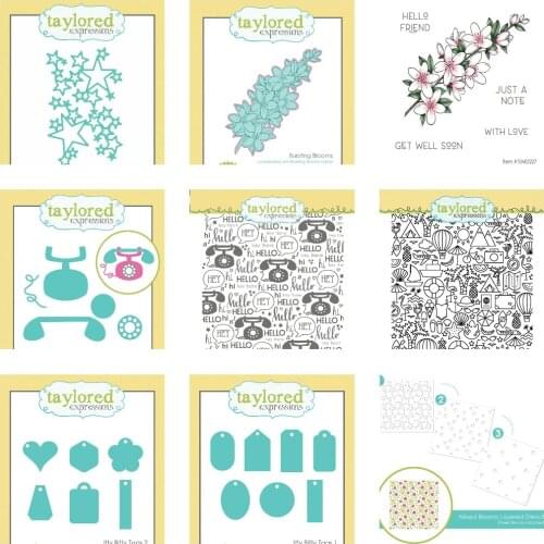 Stars Stamps And Dies New Arrival Scrapbook Diary Decoration Hello Flower Stencil Embossing Template DIY Greeting Card Handmade