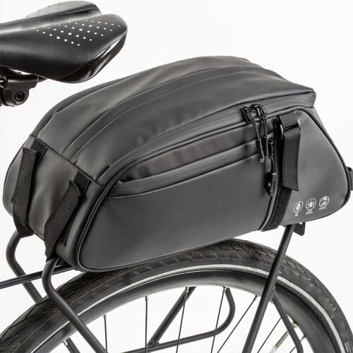 PU leather Bicycle Rear Seat Bag Waterproof Cycling Bike Rear Rack Trunk Pannier Luggage Carrier Bag Handbag Shoulder Bag X187D