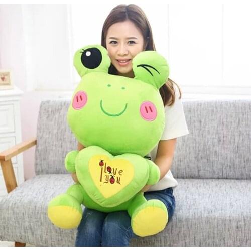 Super Cute Heart Frog Plush Toy Doll Animal Stuffed Room Decoration Kid Girlfriend Birthday Gift 45/55/65CM
