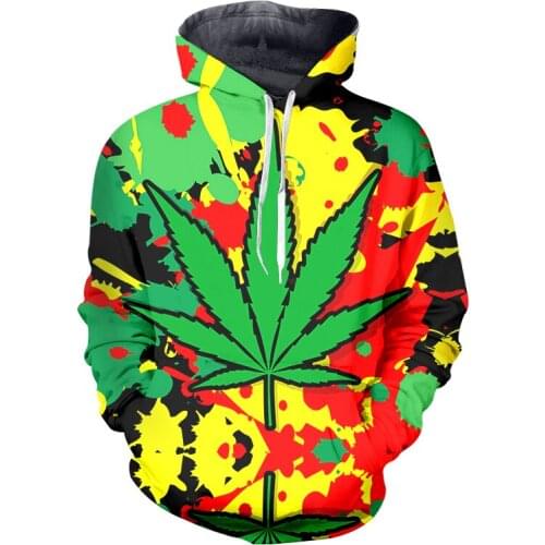 LCFA 3d Hoodies Men 2021 New Fashion Hip Hop Hoody Tops green lucky leaf Hombre Casual O-neck Hat Sweatshirts Unisex Dropship