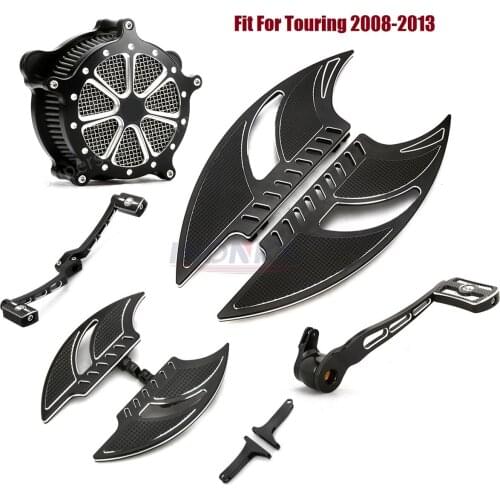 Driver Passenger Black Floorboards Brake Shifter Levers Air Cleaner filters Fit For harley CVO Street Glide FLHXSE 2008-2013
