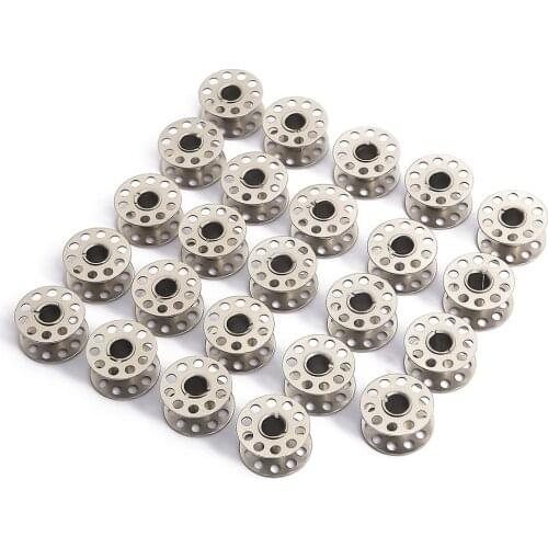 High Quality 10pcs/lot Metal Iron Empty Bobbins Sewing Machine Spool Sewing Bobbins Spool For Home Sewing Tool Accessories