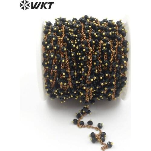 WT-RBC063 WKT New black rosary chain copper wire wrapped color without gold multi-purpose necklace chain
