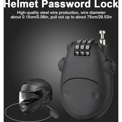 Motorcycle Helmet Password Lock Telescopic Wire Rope Steel Cable Code Lock Suitcase Car Sled Helmet Password Lock