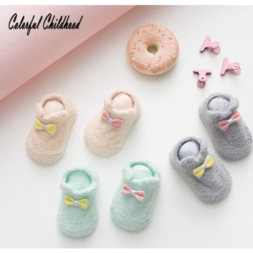 Winter Newborn Infant terry Socks Anti Slip Baby Boy/girls floor Socks cartoon bunny design shoes socks Pasgeboren sokken