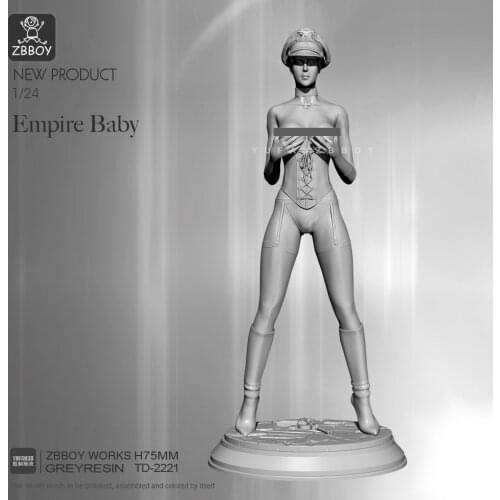 1/24 75mm Resin Model Kits Beauty Figure Sel-assembled TD-2221