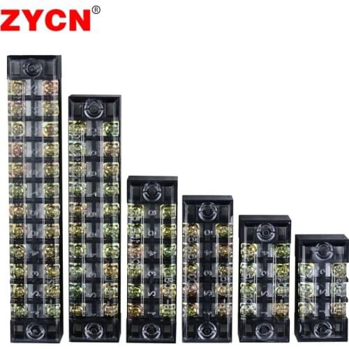 1Pc Dual Row Barrier Screw Terminal Block TB-2506 Strip Wire Connector 600V 3/4/5/6/10/12 Paralleler Position Electric Box 2512