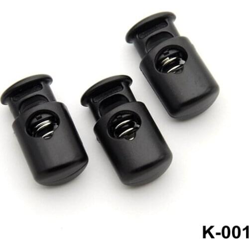 150pcs/lot HLD/K-001 black plastic POM ball cord lock toggles plastic stoppers 7mm bungee cord free shipping