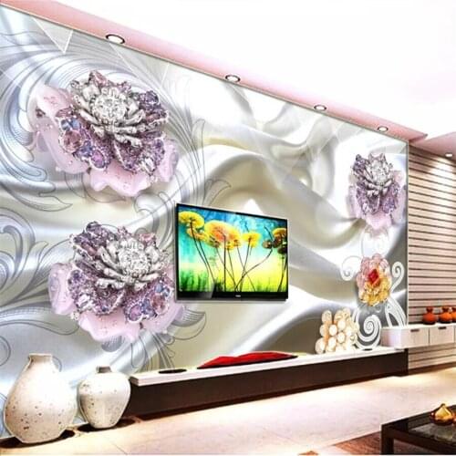 Beibehang Custom 3d wallpaper papel de parede 3d Silk Bead Decorative Relief Flower Mural TV Background Wall paper papier peint