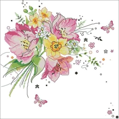 Watercolor bouquet patterns Counted Cross Stitch 11CT 14CT 18CT DIY Cross Stitch Kits Embroidery Needlework Sets home decor