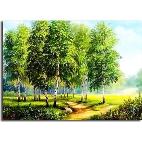 Diamond Embroidery Scenery "Birch Trees" Full Square Diamond Painting Landscape "Nature Forest Road" Mosaic Cross Stitch YR