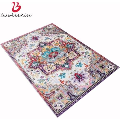 Bubble Kiss Bohemian Floral Carpet For Living Room Retro Flower Turkish Style Area Rugs Nordic Home Decoration Bedroom Large Rug