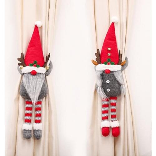 Christmas Style Curtain Holder Cute Eye-catching Wear-resistant Non Woven Fabric Creative Old Man Shape Curtain Tieback for Home