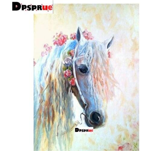 Dpsprue Full Square/Round 5D Diy Diamond Painting Cross Stitch Christmas Horse Flower 3D Embroidery diamondpainting Mosaic Gift