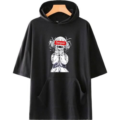Japanese Anime SPENPAI Hooded T Shirt Men Women Short Sleeve Men T-shirt Fashion Harajuku Tee TShirt Streetwear Clothes