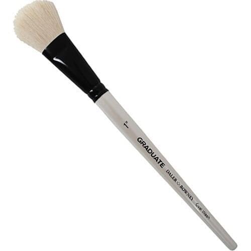 Daler Rowney Graduate Goat Hair Fusing Short Handle Brush White No:1 art paint brush painting canvas acrylic team number