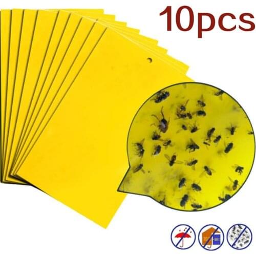 10pcs Double-sided sticky insect board trap board yellow board blue board gardening exterminator insect trap trap Insect plate