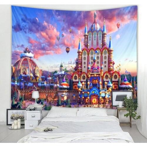 Beautiful Castle Paradise DecorationBeautiful castle paradise decoration tapestry decoration tapestry hippie decoration tapestry