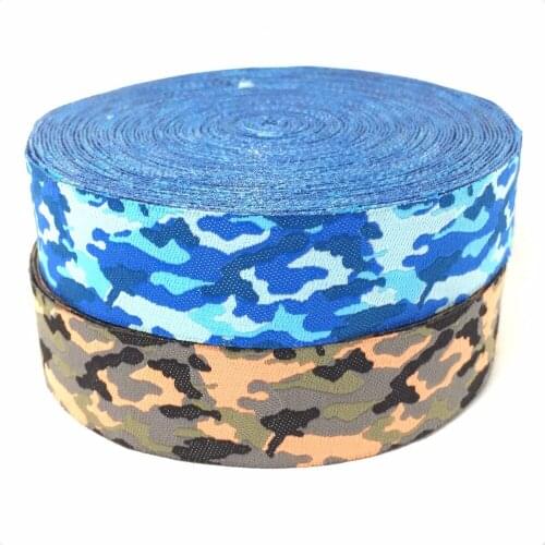 ZERZEEMOOY HOT!!! NEW wholesale 7/8'' 22mm Wide Brown camouflage series Woven Jacquard Ribbon dog chain accessories 10yards/lot