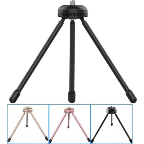 Metal Tabletop Mini Tripod for Selfie Sticks Monopods Holder with 1/4inches Screw for GoPro hero SJcam DV DSLR Cameras