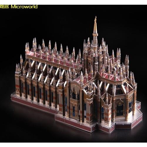 Microworld Models Church Of Duomo model kit DIY laser cutting Jigsaw puzzle building model 3D metal Puzzle Toys for adult gifts