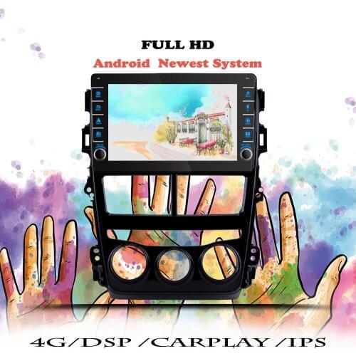 Multimedia Player Car Radio Carplay For Toyota Yaris Vios 2017 2018 2019 2020 Android 10 Navigation GPS DVD Cassette Head Unit