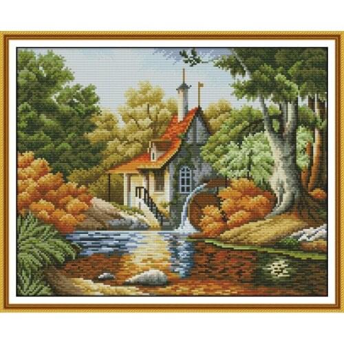 Joy Sunday Cross Stitch Kit Flowers 11&14CTCount Print Canvas Stitching Embroidery DIY Handmade Needlework Plus-Cabin Decoration