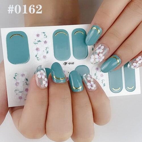 1 Sheet Glitter Flower Full Cover Nail Stickers Self Adhesive Stickers Polish Foils Tips Wraps Wholesale Decals Manicure Tool