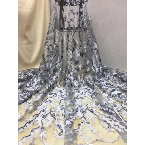 New latest ZH-4927 nigerian french mech lace fabric Embroidered High Quality African Lace Fabric