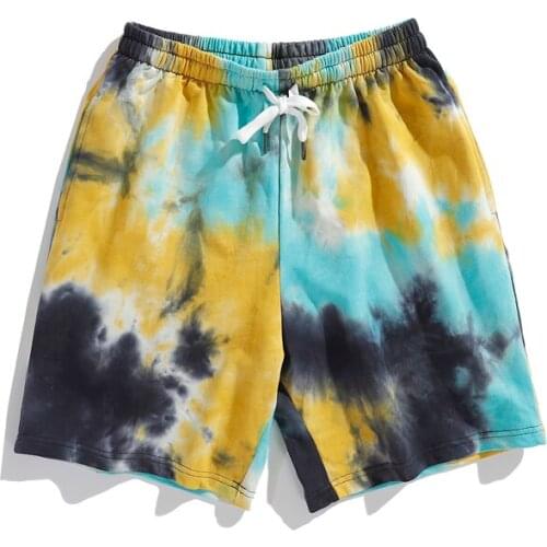 The New Summer Tie-Dyed Sports Shorts For Men And Women Streetwear Pocket Cotton Shorts For Mens Casual Beach Vintage Shorts