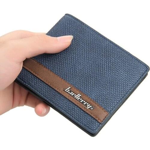New mens short multi-card zipper open leisure fashion youth wallet