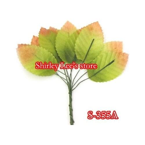 Wholesale--144 BUNCHES=1440pcs X Rose Leaves On a Single Wire,Large Wired Rose leaves ,(Free shipping BY EMS)