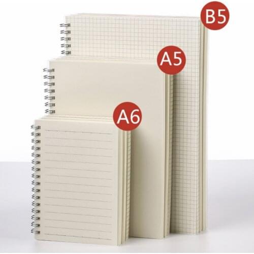 Simplicity Transparent Coil Notebook A6/A5/B5 Line Grid Notebook Blank Dotted Matrix PP Sketchbook Diary Office School Supplies