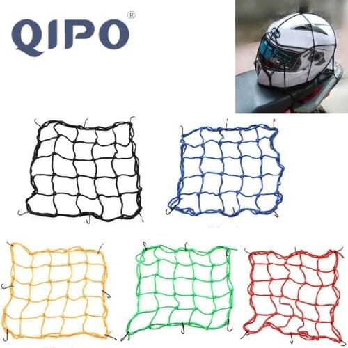 QIPO Universal Motorcycle Bicycle Helmet Net Cargo Luggage Hold Down Storage Bag Motorbike Rope Bags Mesh For Honda BMW