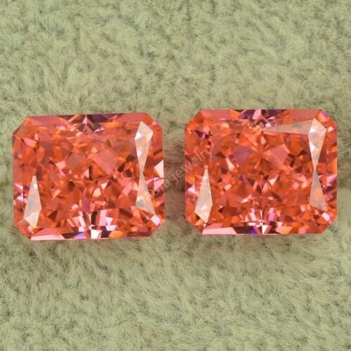 Sale 10x12mm 8A Synthetic Color Changing Gems Crushed Ice Lighter Diamond Radiant Cut Octangle Shape Pink Morganite Stone