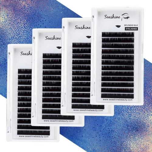 Seashine One Tray Individual lashes Eyelashes Extension Russian Volume Lashes Eyelash Extension Supplies For Free Shipping